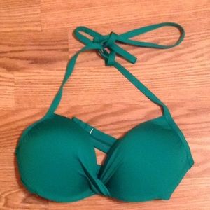 NWOT Kelly green push up bikini top